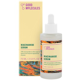 Good Molecules Niacinamide Serum 75ml - 10% Niamcinamide Balancing B3 Facial Serum for Acne, Enlarged Pores, Tone, Texture, Brightening, and Hydrating - Vegan, Cruelty Free and pH 7.1