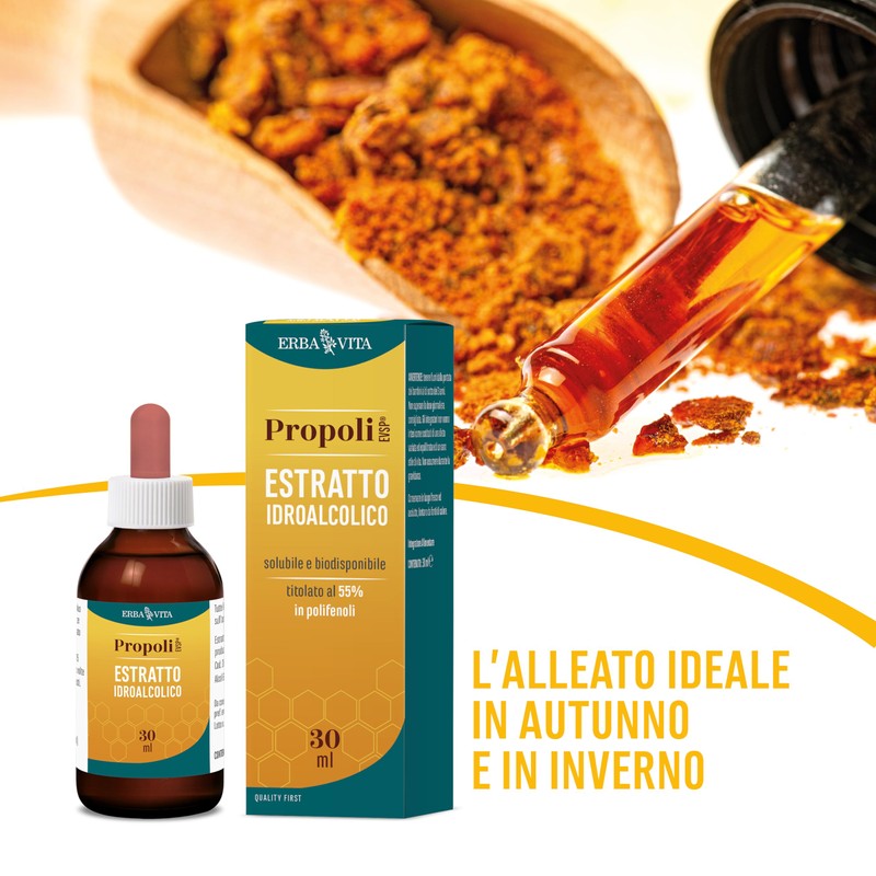 ERBA VITA Propoli EVSP® Estratto Idroalcolico integratore alimentare solubile e