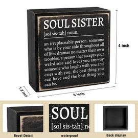 Soul Sister Gifts for Women Friends, Birthday Gifts Idea for Soul Sister, Best Friends, BFF, Her, Friendship Gifts for Soul Sisters Definition Home Desk Signs