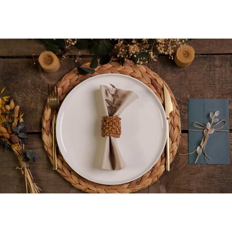 Beige Paper Napkins | Linen Feel Guest Disposable Cloth Like