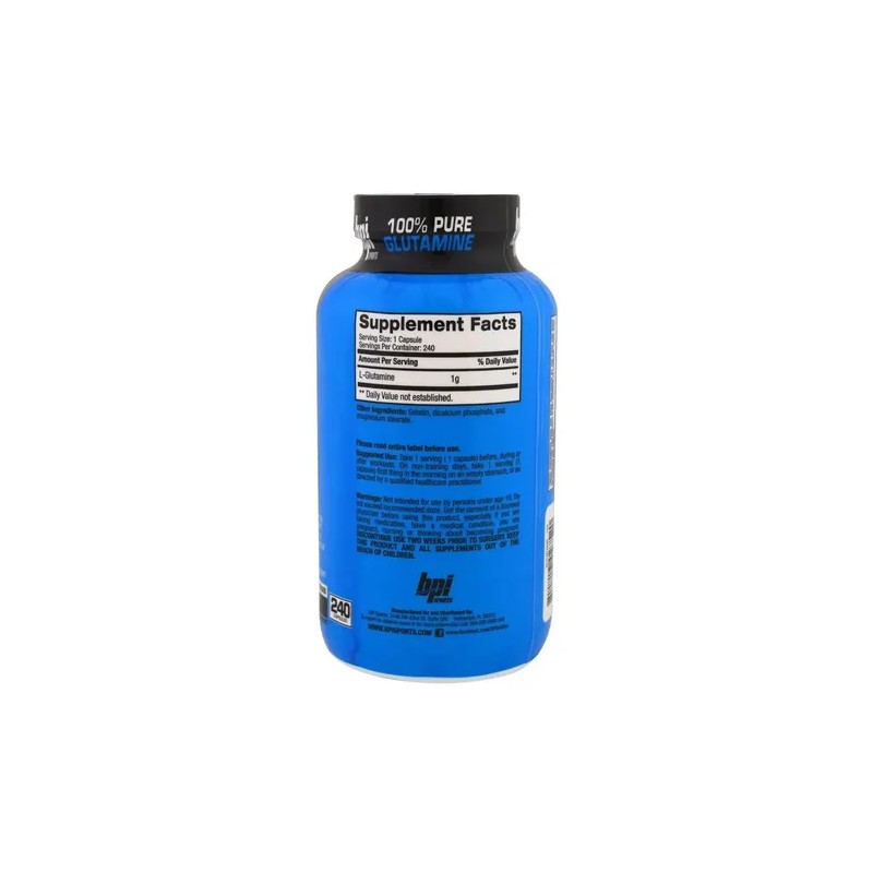 Bpi Sports 100 Glutamina 1 Gr 240 Caps Recuperación Músculo