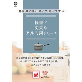リバティーコーポレーション 両手鍋 20cm アルミ ガス火専用 軽量 丈夫 LD-359