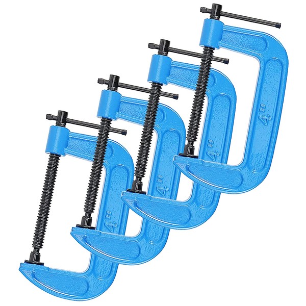 4 Inch Heavy Duty C Clamps, 4 PCS Malleable Iron