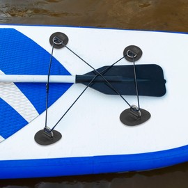 X AUTOHAUX D-Ring Patches PVC Stainless Steel Round D-Ring Pads for Surfboard Inflatable Boat Kayak Canoe Deck 6 Pcs Black