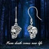 Seiyang arete de calavera de plata de ley con diseño