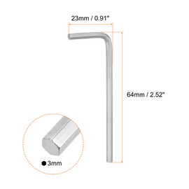 QUARKZMAN 10 x Allen Key 3 mm L-Shape Metric Hex Key Made of Chrome Vanadium Steel Repair Tool for Home Repairs, Silver Tone