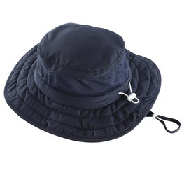 Magracy Kids Sun Hat UPF 50+ UV Protection Breathable Adjustable Bucket Hat with Straps Unisex Beach Hat Navy Blue 2-4 Years