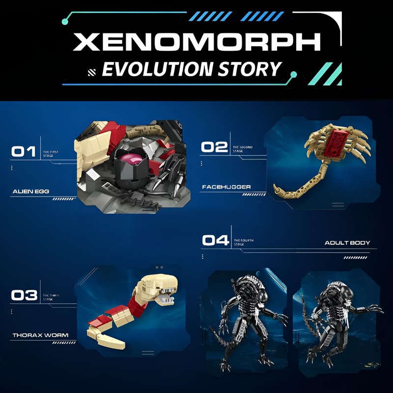 Fuleying Xenomorph Mech Action Figure Building Blocks Kit for Adults,