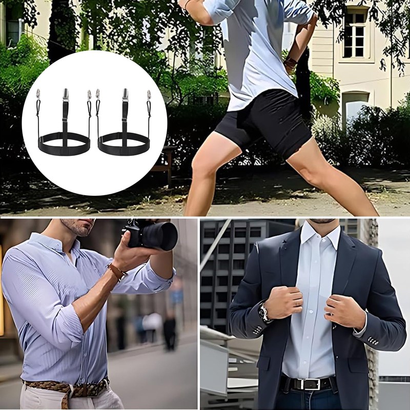 ZYETGH Pack of 4 Men's Shirt Holders, Elastic Shirt Holder,