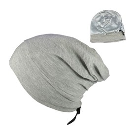 ZOKJSW Satin Bonnet Sleep Cap Hair Cover Hair Wrap Cover with Satin Lined Adjustable Turban Hat Adjustable Silk Lined Slouchy Beanie Hat