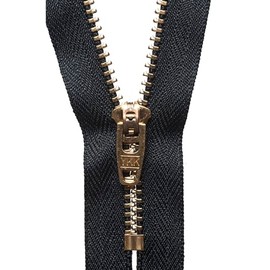 YKK Semi-Auto Lock Zip, No. 580 Black, 10 cm Length