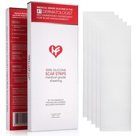 HealFast Physician Formulated Silicone Scar Sheets - Advanced Crosspolymer Medical Grade Silicone Scar Strips for Surgery, C Section, Keloids & Hypertrophic Scars - Silicone Tape For Scars (5 Sheets) - Quantities: 3 Boxes