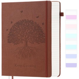 Leather Journal, 7" x 10" Hardcover College Ruled Notebook Journal for Women Men, 340 Page Large Notebooks for Work, Lined Journals for Writing, Thick and Lay Flat, B5 Aesthetic Brown Notebook Gift