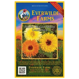 Everwilde Farms - 500 Pacific Beauty Mix Calendula Wildflower Seeds - Gold Vault Jumbo Seed Packet
