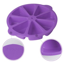 SHEBaking - Molde de silicona triangular para hornear pan de maíz antiadherente de 8 cavidades, perfecto para brownies, magdalenas, jabón, polenta o galletas (morado claro)