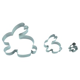 Krifka Formina Hase 3er Set Ostern /9,5 cm/ 5,5 cm/ 2,3 cm/Ausstecher, Ausstechform aus Edelstahl