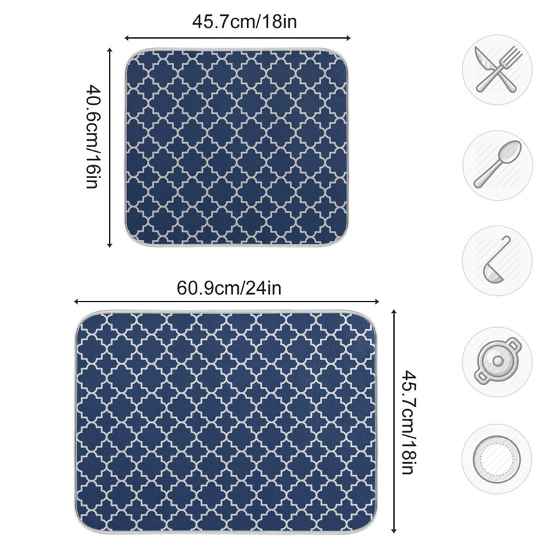 Super Absorbent Dish Drying Mat Microfiber Fast-Drying Dish Mat 16"