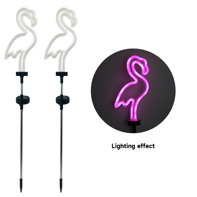 Solar Flamingo Garden Lights for Outdoor Pathway Decor – Waterproof