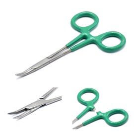 OdontoMed2011 Green PVC Insulated Grip Handle Stainless Mosquito Hemostat Locking Forceps Curved 5" Serrated Clamp Fishing Tools ODM