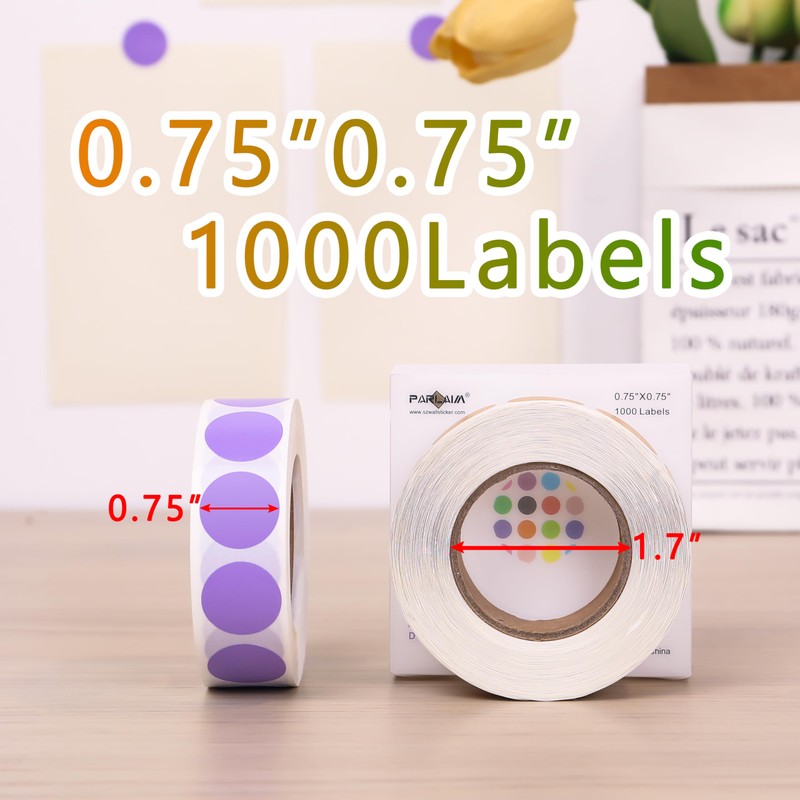 PARLAIM 3/4 Inch Round Permanent Adhesive Color-Code Dot Stickers,1000 Stickers