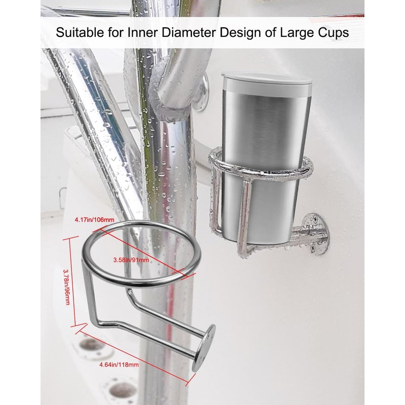 Boat Cup Holders 2 PCS, 316 Grade Stainless Steel Ringlike
