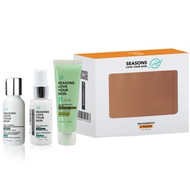 Kit Rutina Facial Skincare 3 Pasos Tratamiento Básico | Limpiador Facial Menta + Hidratante Vitamina C + Bloqueador Solar FPS50 Manzana