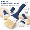 Emenne 4-Piece Natural Bristle Paint Brush Set – Flat Wood