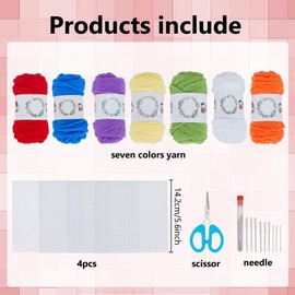 FREEBLOSS 8set Plastic Canvas Bookmark Kit Rainbow Plastic Canvas Patterns Plastic Canvas Cross Stitch Plastic Canvas Embroidery Kits Mesh Plastic Canvas Kit with Instructions