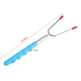 Hztyyier De Palos para Asar Malvaviscos, Tenedor Largo para Fogata, Pinchos para Perros Calientes Telescópicos De Acero Inoxidable, Tenedores Seguros para Barbacoa para Niños