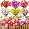 Artificial Flowers Outdoor UV Resistant Fake Silk Flowers, 12 Bundles