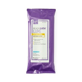Medline ReadyBath LUXE Total Body Cleansing Wash Cloth, Fragrance Free, 8/Pack