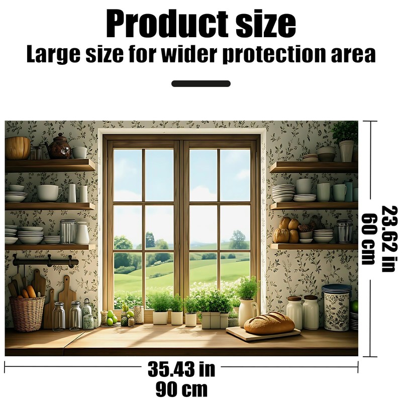 Oversized Kitchen Wall Sticker 35.4x23.6in, Peel & Stick Decor, Waterproof