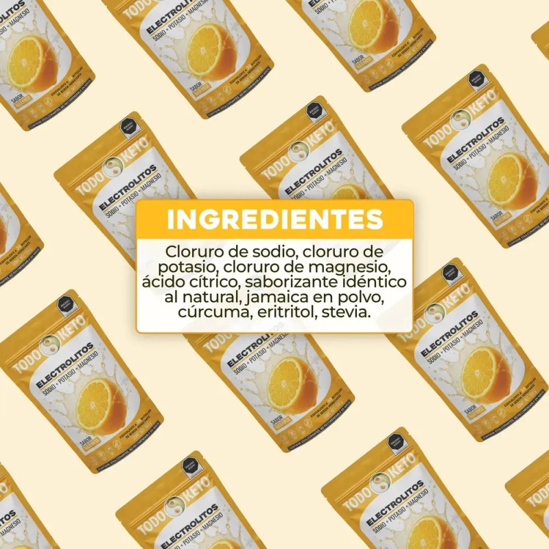 Todo Keto Electrolitos Con Stevia Sabor Naranja Sin Azúcar