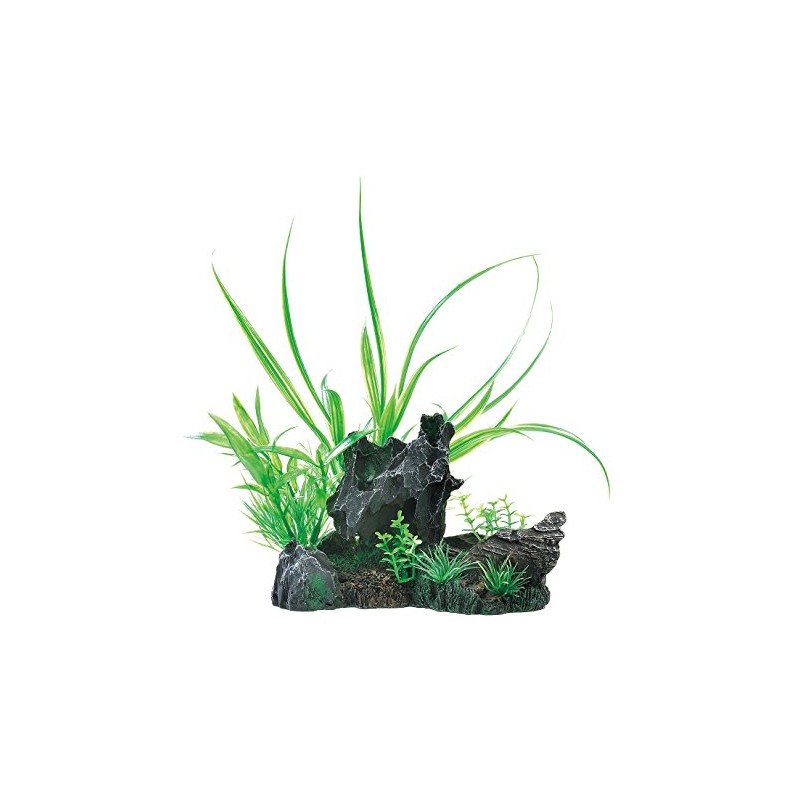 Gex GEX Healing Water Scene Mix Plants Rock, Black