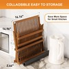Greenual Teak Dish Drying Rack with Utensil Holder, 3 Tier