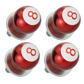 Arenbel 8 Ball License Plate Frame Nuts Bolts Car Tag Screws Fasteners Kit Fit Vehicles Motorcycle Trucks SUV,4Pcs Red
