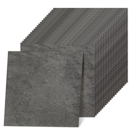 48 Pieces Vinyl Flooring Peel and Stick Floor Tile Stick on Floor Tile Self Adhesive Waterproof Bathroom 12 x 12 Inch Floor Tile for Bathroom Kitchen Bedroom Living Room (Gray Grain)