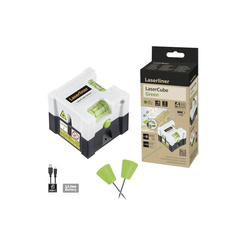 Laserliner LaserCube Green Line Laser Range (max.): 10m