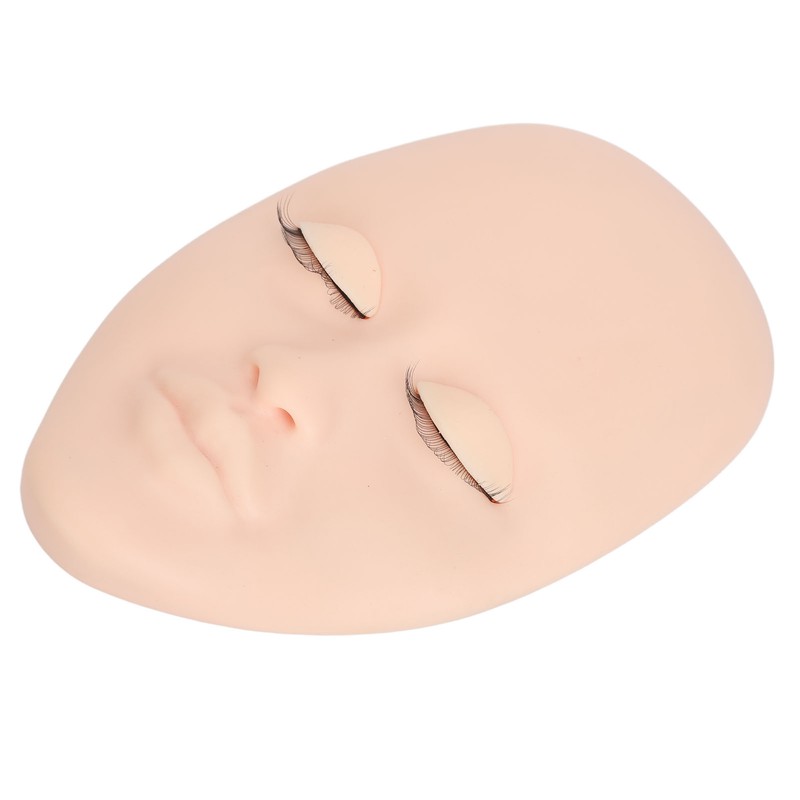 Eyelash Extension Mannequin Head with 6 Pair Replacement Eyelids Soft