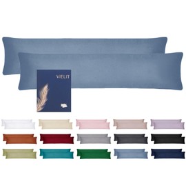 Vielit Side Sleeper Pillow Cover 40 x 145 cm, Set of 2 Cushion Covers 40 x 145 cm, Side Sleeper Pillowcase, Soft Cushion Covers, with OEKO-TEX Certificate, Blue