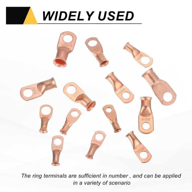 MECCANIXITY 10pcs 1/0 M6 AWG Battery Lugs Ring Terminals, 1/4"