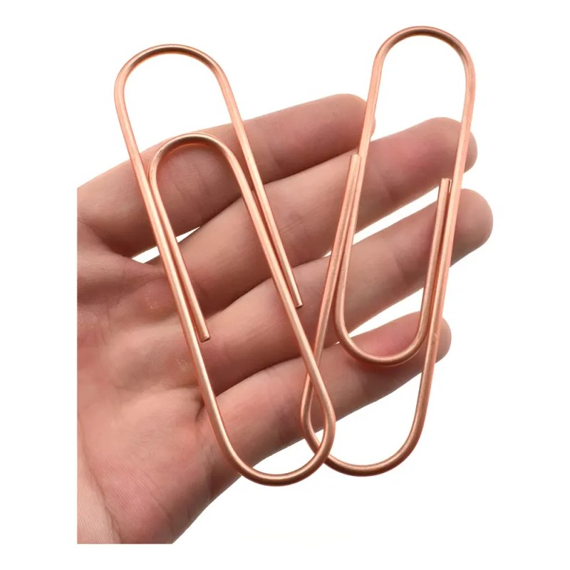 Paperclips Extra Grandes 10 Cm Revestimiento Oro Rosa