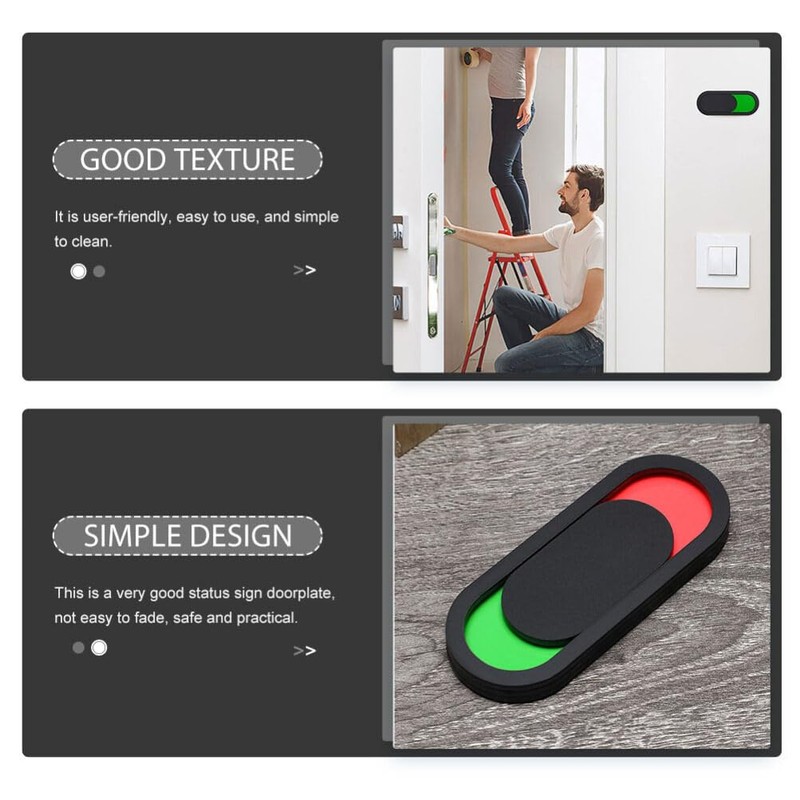 Operitacx 4pcs Slider Indicator Privacy Sign for Vacant Occupied Status