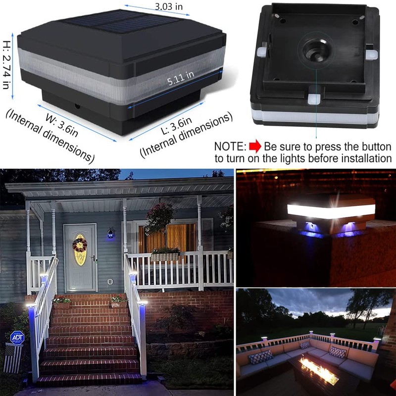 Sumaote Solar Post Cap Light, 52 LEDs 160 Lumen Outdoor