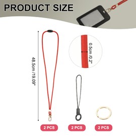 PATIKIL 2Pcs Neck Lanyard Strap for Keys ID Badges Holder Long Keychain Lanyard Red