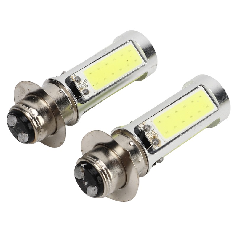 2x 6000K White H6M COB LED Motor Bike/ATV Headlight Fog
