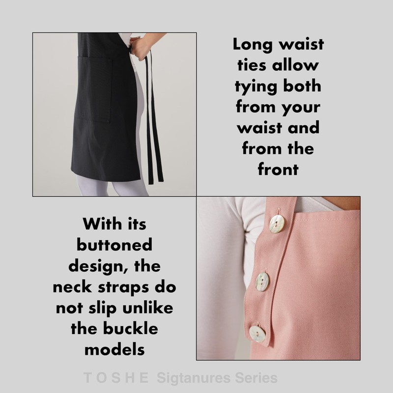 TOSHE Kitchen Apron Waterdrop Resistant Cotton Apron with adjustable Aprons