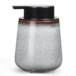 Autumnlife Ceramic Soap Dispenser - 12 oz Refillable Hand Lotion Dispenser Bathroom, Modern Liquid Dispenser with Pump, Dish Soap Dispenser for Kitchen, Bathroom - White
