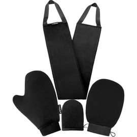 Yvoier Kit de aplicador de manoplas autobronceadoras 4 en 1 con guante exfoliante, aplicador de manopla bronceadora, aplicadores de loción de espalda 