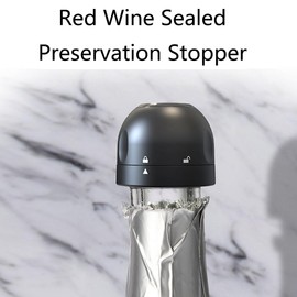 BE-TOOL Champagne Stopper & Red Wine stoppers, 4 Pack Reusable Wine Corks ABS & Silicone,Twist Top Wine Sealer, Compact Wine Stopper Leak Proof and Keeps Wine Fresh for Easy Storage, Black